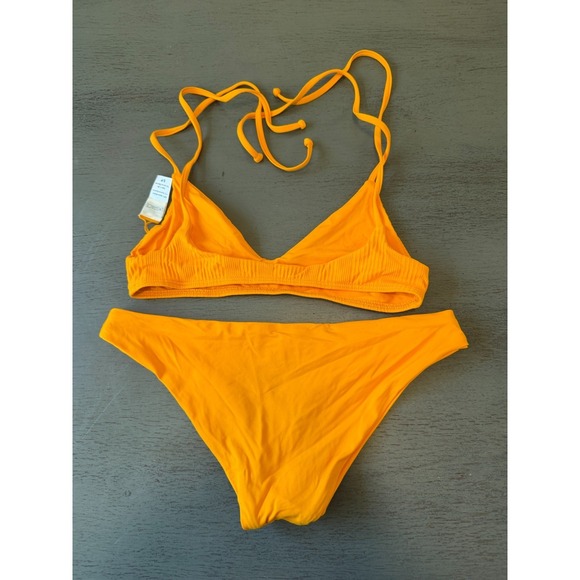 NEW gold L SPACE two piece swimsuit bikini size small - Picture 2 of 2